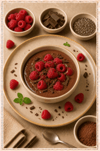 csokis málnás puding